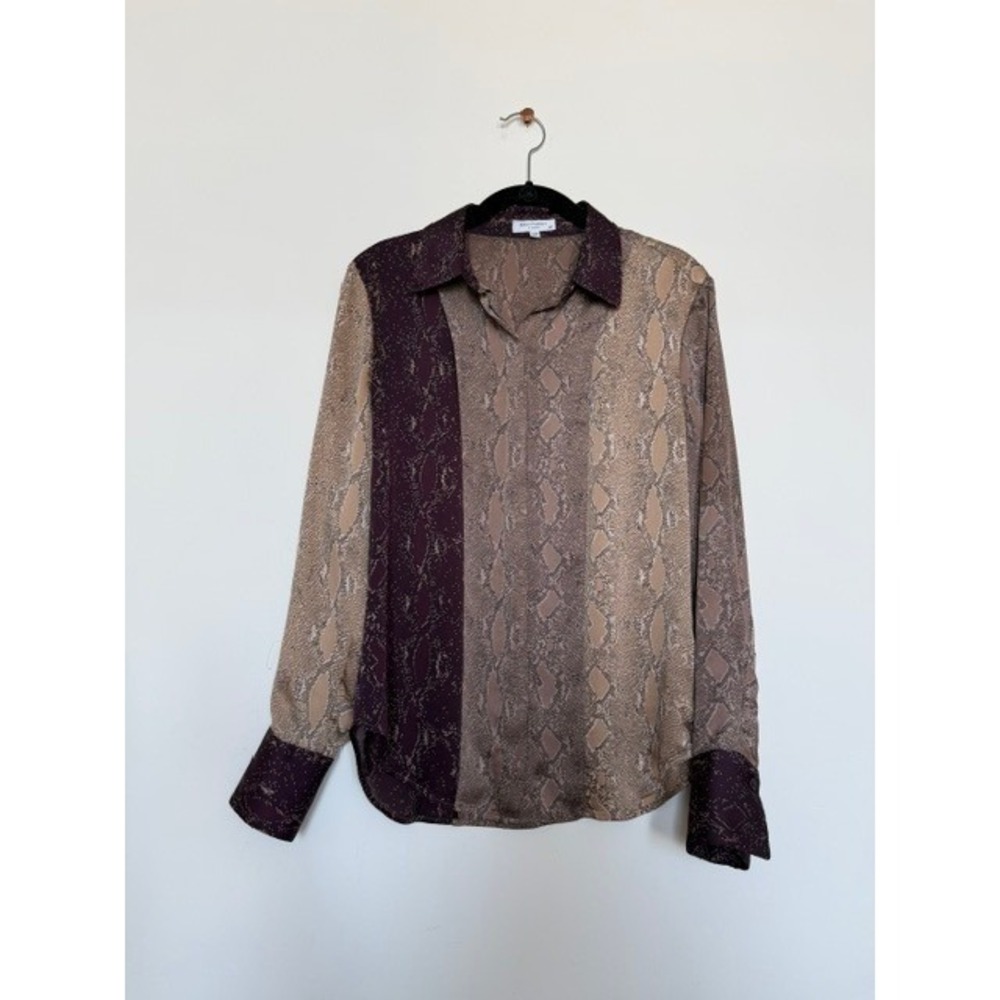 Equipment Yvonet Snake Print Satin Blouse Size Small | Designer | $325 Retail